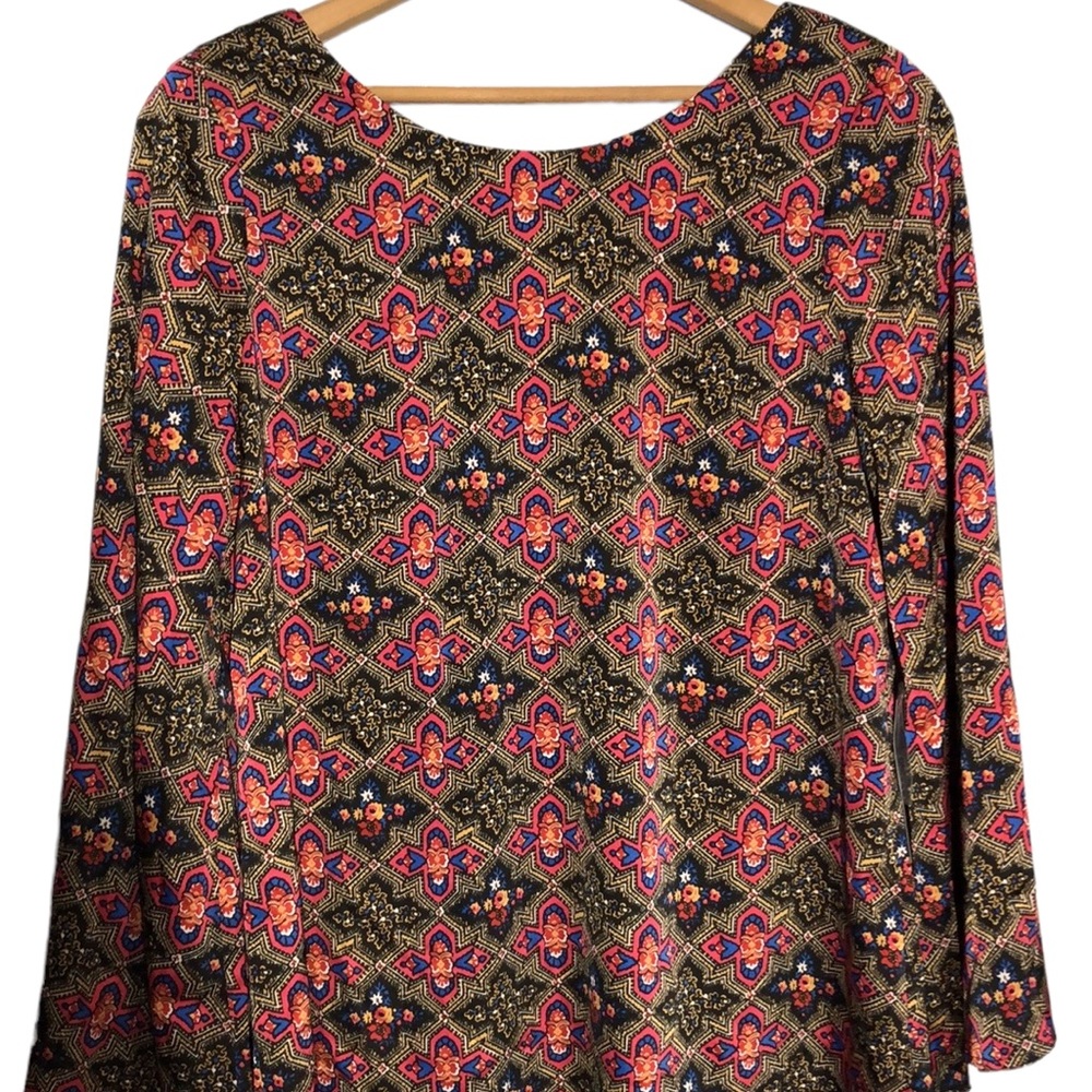 MODCLOTH | NEW Victorian Holiday Groove Geometric Print Shift Dress size Medium - Picture 4 of 13